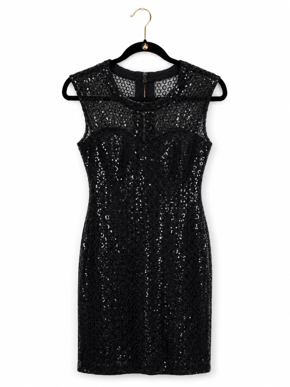 Black Sequin Cocktail Dress - Women